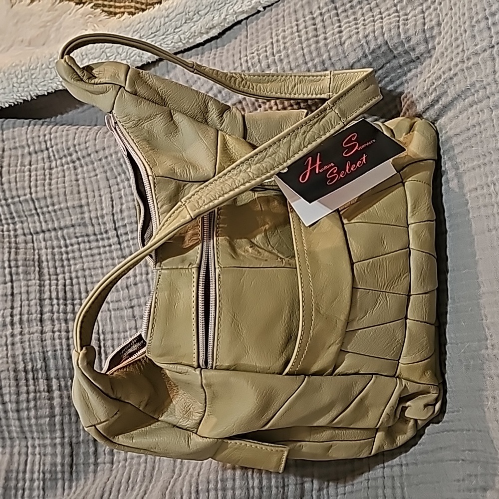 GL Women's Handbag-Taupe zipper top - 10" h 9" w 4½(+)" thick